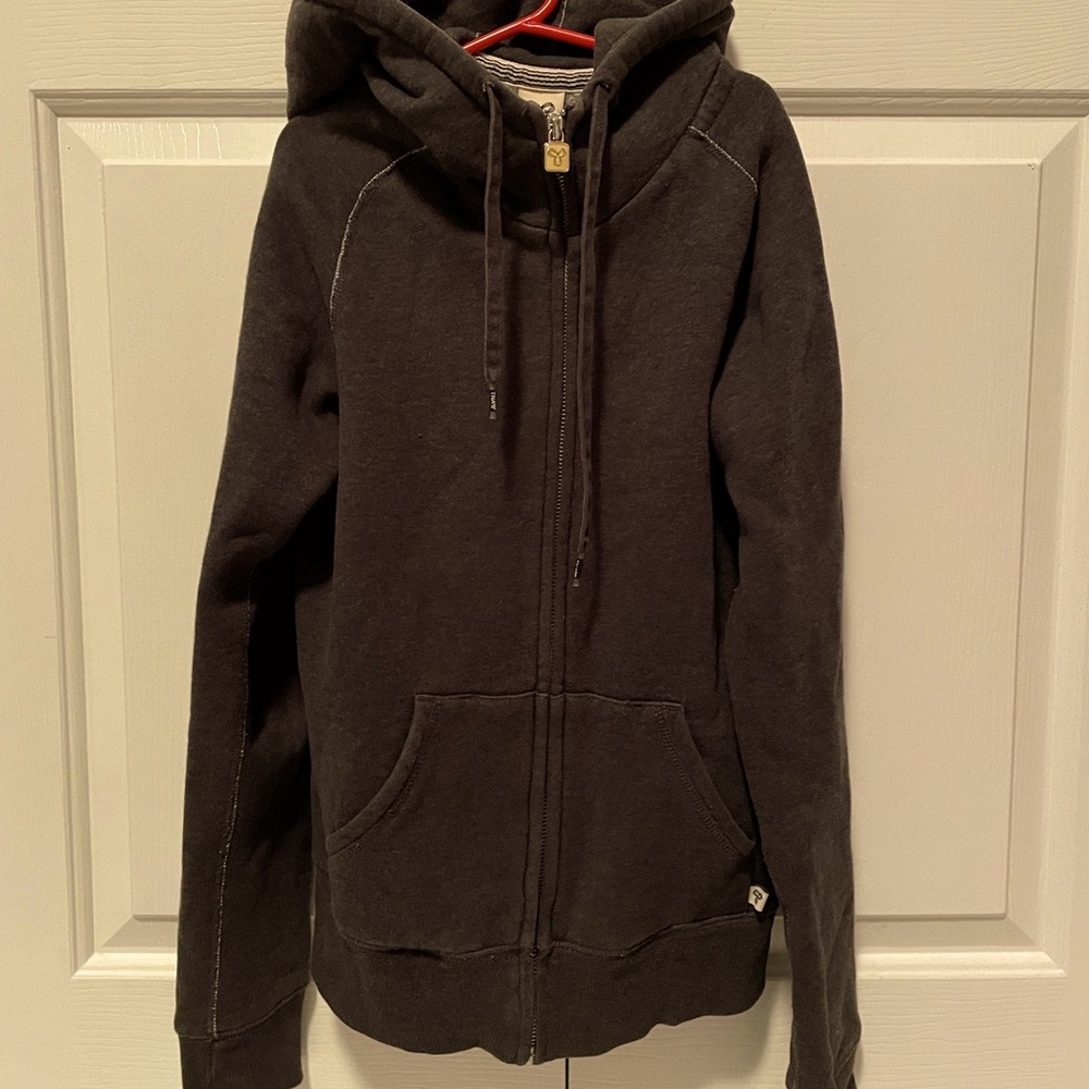 TNA (Aritzia) dark grey zip up hood+pockets XSMALL 🥶